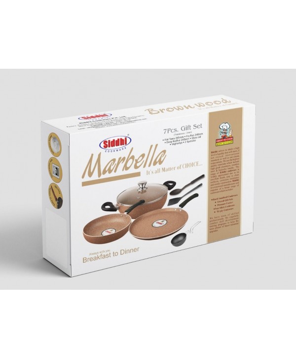 Siddhi Marbella 7 piece Non stick Induction Based Gift Set